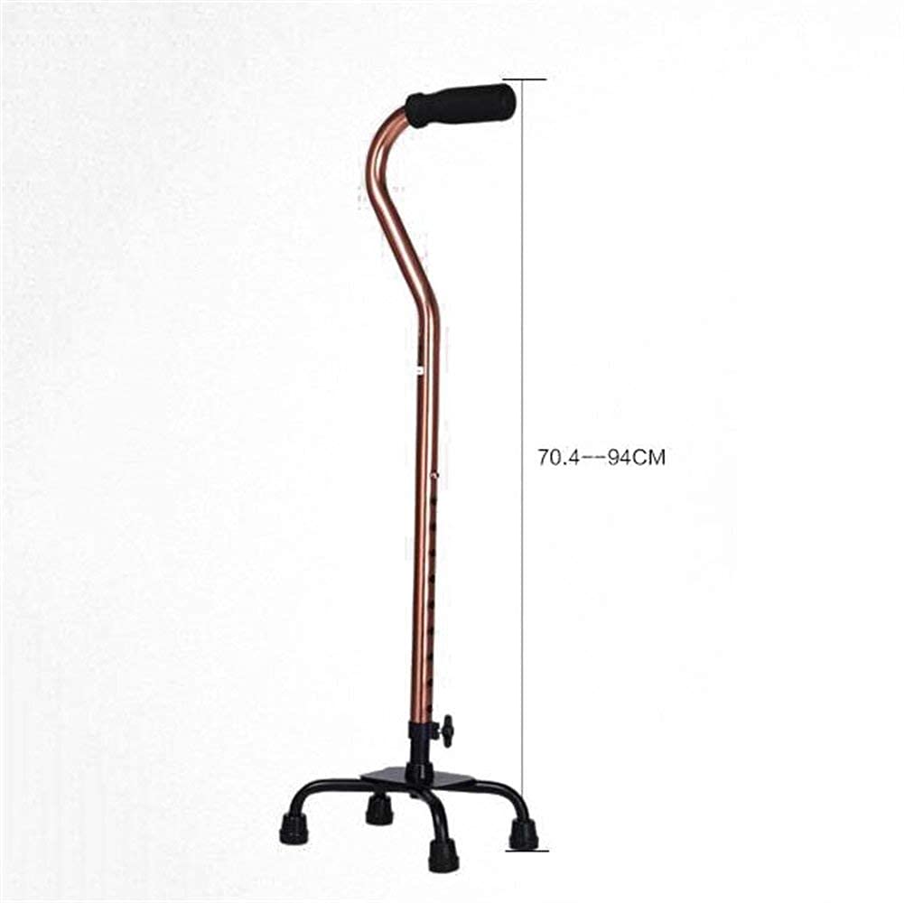MObyat Andador para Ancianos,Muleta Plegable de Cuatro Patas, bastón para Caminar para Personas Mayores, bastón para Caminar de Acero Inoxidable de Cuatro pies de Espesor, muletas para Andador