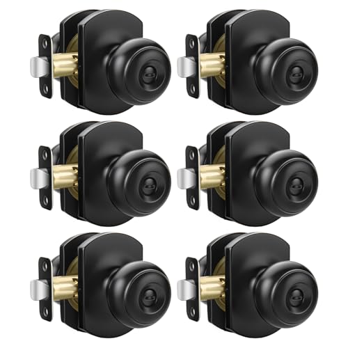 Goldenwarm Matte Black Door Knobs Interior, Bedroom Door Knob with