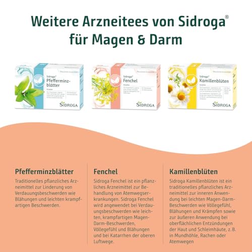 Sidroga Salbeiblätter – Salbeitee - pflanzliches Arzneimittel - bei Magen-Darm-Beschwerden & Reizungen im Mund-Rachen-Bereich - 20 Teebeutel à 1,5 g
