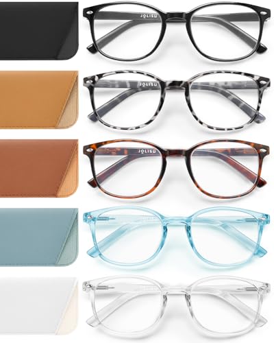 JOLISU 5 Pack Reading Glasses For Women,…