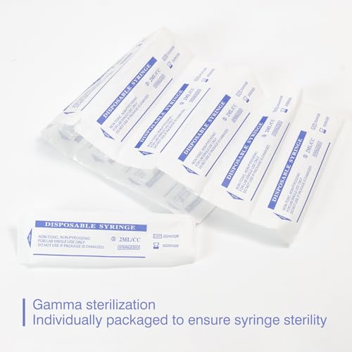Seringue stérile 2 ml sans piston caoutchouc Luer Slip de 2 cc pour mesure de laboratoire - 3