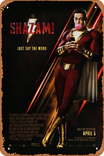 Shazam! Movie Poster Retro Metal Tin Sign 8x12 Inch