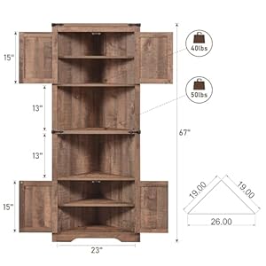 Jxqtlingmufarmhousecornercabinettallcornerbathroomstoragecabinetwithbarndooradjustableshelvesforlivingroomkitchenutilityroomrusticbrown Urban Country Home Decor Jxqtlingmu farmhouse corner cabinet tall corner bathroom storage cabinet with barn door adjustable shelves for living room kitchenutility room rustic brown urban country home decor