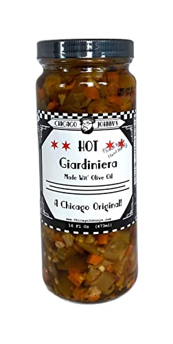 Chicago Johnnys Hot Giardiniera in Olive Oil