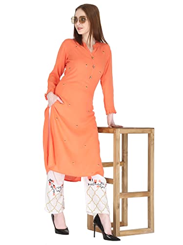 Image of Women's Rayon Straight Kurta Pant with Dupatta Set (Black)