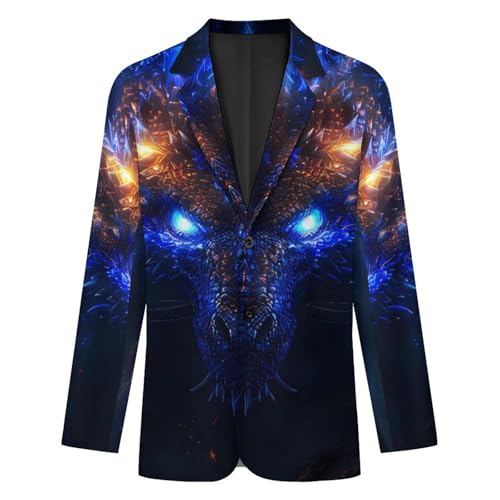 Dragon Men's Suits Dress Business Formal Suit Print Jackets Coat For Wedding Party4