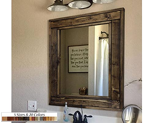 Herringbone Reclaimed Wood Framed Mirror, Available In 5 Sizes And 20 Stain Colors: Shown In Dark Walnut - Large Wall Mirror - Rustic Modern Home - Home Decor - Housewares #TOP4