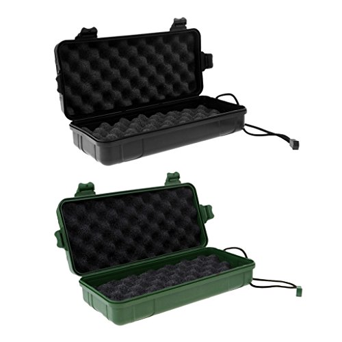 Homyl 2 peças para ambientes externos herméticos estojo de armazenamento de sobrevivência lanterna c