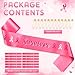 Daifunli Breast Cancer Survivor Sash Breast Cancer Awareness Pink Ribbon Sashes for Survivors Women Party Favors Supplies Decorations(12 Pcs)