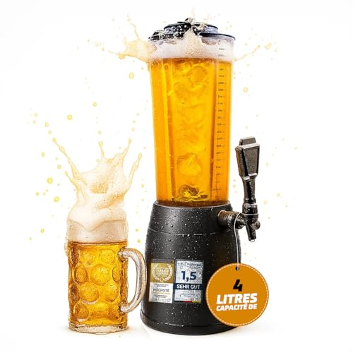 Girafe à bière de 4 litres - Pompe à bière de 4 l avec distributeur et système de...