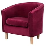 hyha 2 Pieces Velvet Tub Chair Covers with Cushion Cover, Removable Stretch Club Chair Slipcover for...