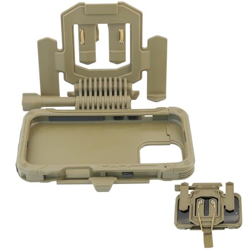Hearangel Tactical Phone Holder Plate for Molle Vest Adjust Tactical Phone Case Only Compatible with iPhone 16 Pro Max Model (Tan)