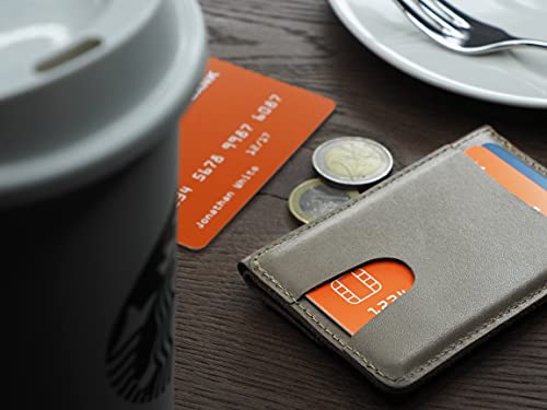 PULARYS RETRO Mini Wallet - Made of Italian Leather - Separate Pockets for Banknotes, Coins, Credit Cards - 2 Snaps Fastening - For Men & Women - Caffe Latte Colour4