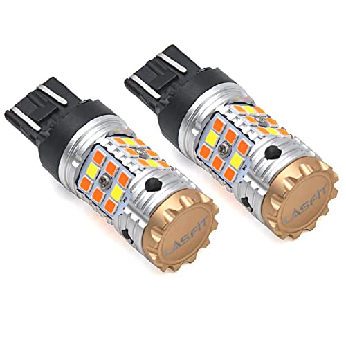 Lasfit 7443 Switchback Led Bulb 7444 7444Na Canbus Ready Automotive Front Turn Signal Light Anti Hyper Flash White/Yellow Plug & Play, Only Standard Socket (Pack Of 2) #TOP16