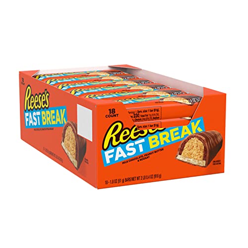 Reese's Fast Break Milk Chocolate, Peanut Butter And Nougat Candy, Bulk, Gluten Free, 1.8 Oz Bars (18 Count) #TOP11