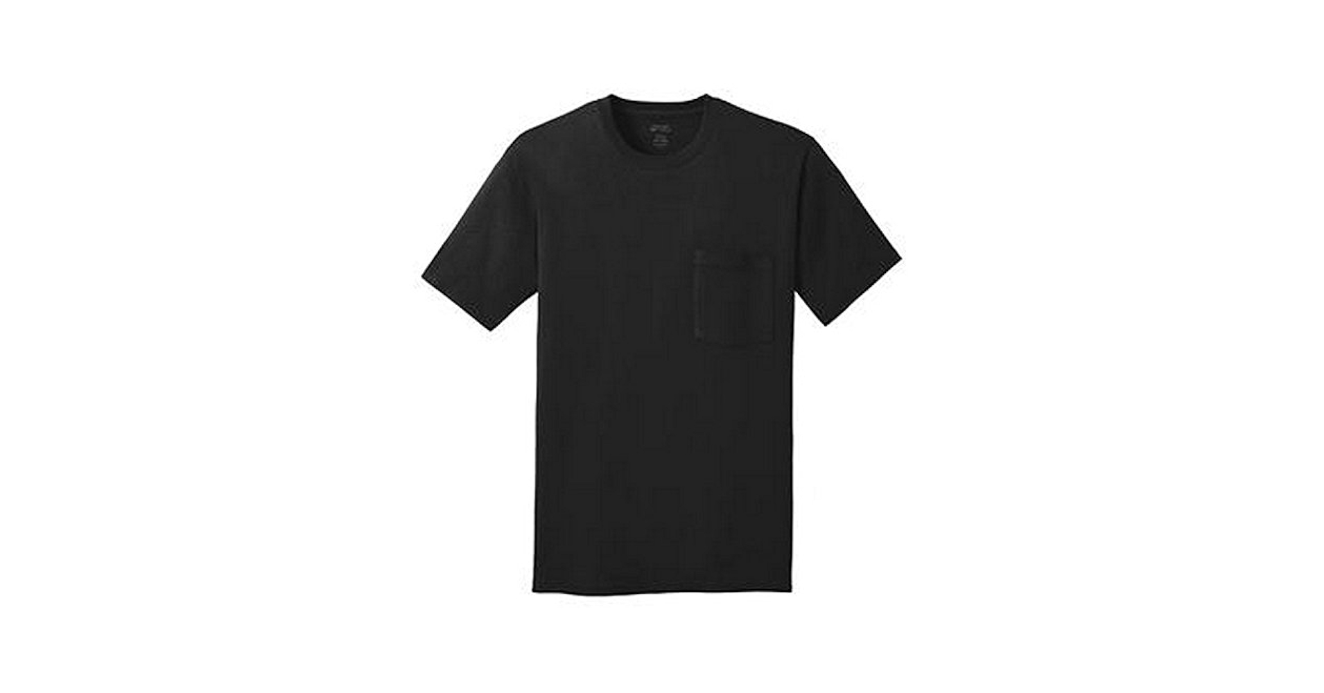 Port & Company 100% Cotton Pocket T-Shirt - Jet Black - 3X