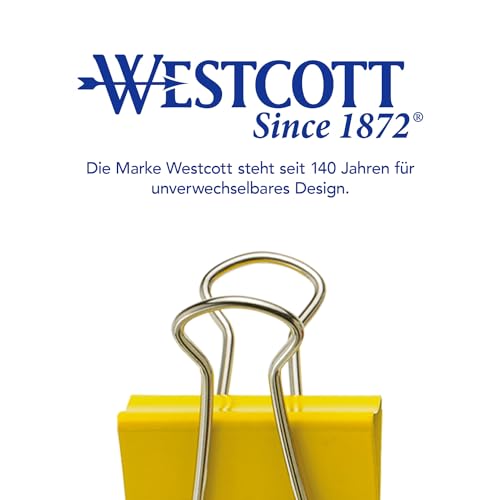 Westcott Foldback Klammern 24 Stück Mix | Metall Klammern für Dokumente | 12 x 19mm, 12 x 25mm | stabile und wiederverwendbare Papierklammern | Klemmen für Büro und Haushalt | E-10722 00