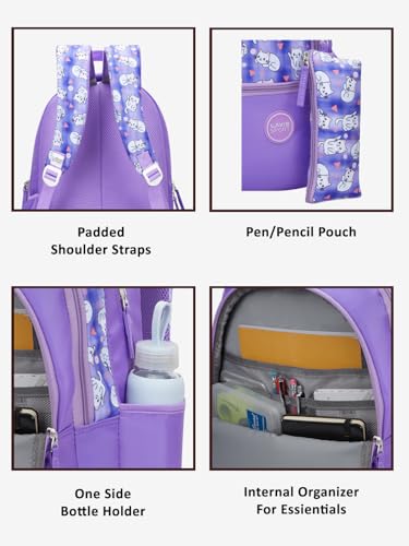 Image of Lavie Sport Whisker Backpack | 22 Liters | Rain Cover | Gift for Biys & Girls