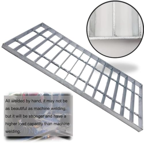 Image of Galvanized Steel Drain Grate, Driveway Channel Cover 20x8 in