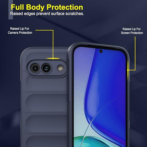Image of amazon basics Back Case Cover for Google Pixel 9A | Compatible for Google Pixel 9A Back Cover | Liquid Silicon Magic Case with Camera Protection | Sapphire
