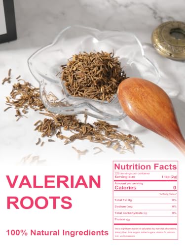 Image of TeeLux Valerian Root Tea Loose Leaf, Cut & Sifted, Caffeine Free, 16oz | Pure Valerian Root Herbal Tea with Smooth & Mild Taste, Natural Ingredients