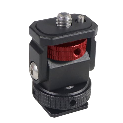 NovelGoal Camera Hot Shoe Monitor Flexible Tripod Adapter with Cold Shoe Mount Suitable for Microslr DSLRs with Hot/Cold Shoe Grooves Hero 13 Camera Protective Frames (Standard,Red)