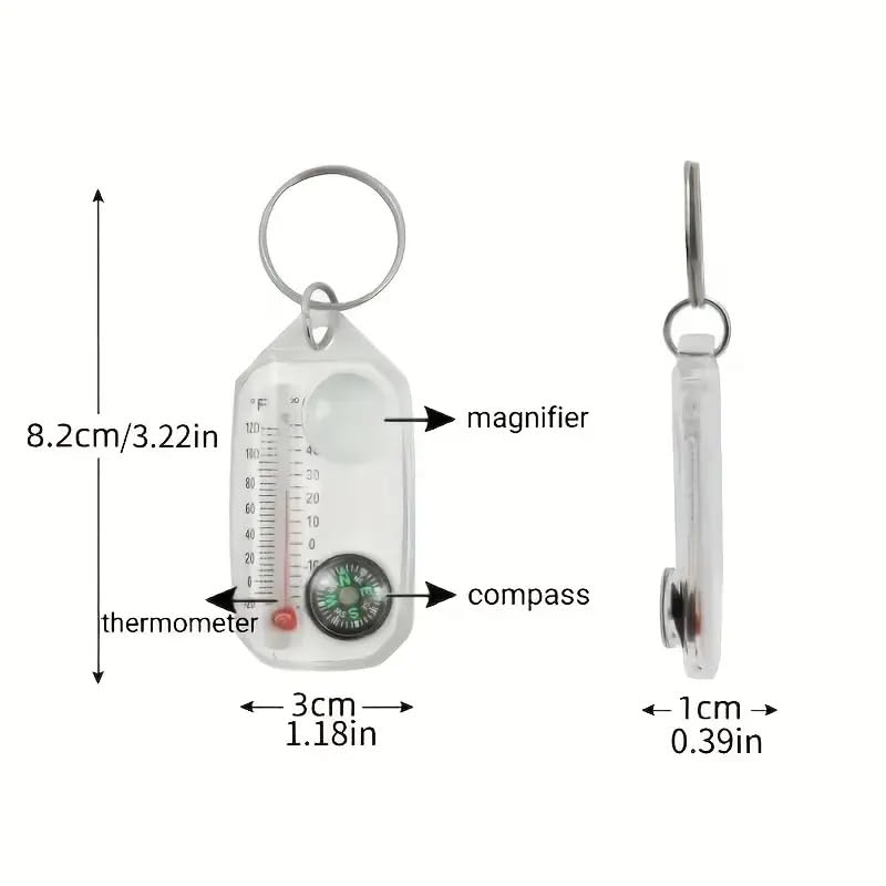 1 PCS Brújula Colgante Termómetro Llaveros Brújulas Tamaño Bolsillo Llavero Guía para Senderismo miniatura 5