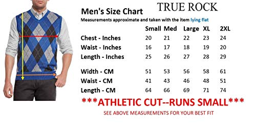 True Rock Men's Argyle V-Neck Sweater Vest #TOP1