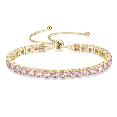 FANCIME Birthstone Bracelet Jewelry for Women Sterling Silver wit...