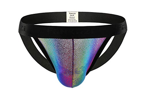 Swbreety Men's Stretch Jockstrap Athletic Supporters Sexy Rainbow Underwear
