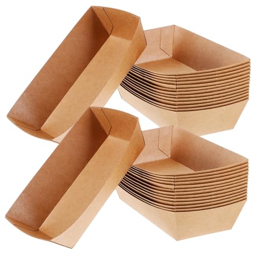 Healifty 100Pcs Disposable Food Serving Boats Sushi Serving Plates for Picnics Parties Snacks Convenient Appetizer Trays for Takeout Catering