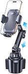 Coolpow Car Cup Holder Phone Mount for Car【Ultra Stable】Upgraded Adjustable Long Neck Cell Phone Holder Car Cupholder Support Cellulaire Auto Car Phone Holder Mount for iPhone Samsung All Smartphones