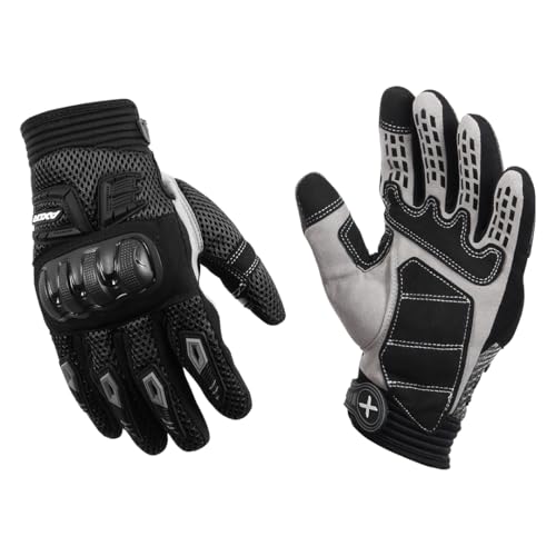 Axor Airstream Riding Gloves Providing Enhanced Grip and Impact Protection with Touchscreen Functionality and an Adjustable Fit-Black-L