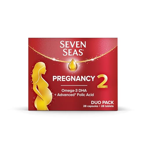 Seven Seas Pregnancy Pregnancy Vitamins With Omega-3 DHA And Advanced* Folic Acid Iron Vitamins B6 And B12 28 Capsules plus 28 Tablets 4-Week Supply