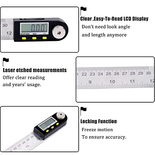 image for Delgada 12 inch/300mm Digital Angle Finder Tool Stainless Steel Digita