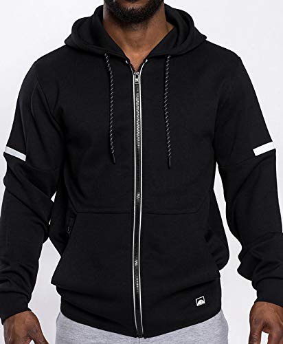 Southpole Mens Basic Power Fleece Full-Zip Hoody, Adult, Black, L