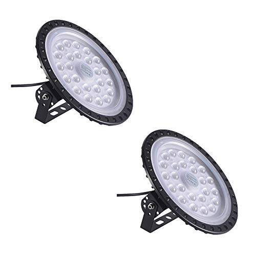 5pcs 100W UFO LED High Bay Light lamp Factory Warehouse Industrial Lighting 10000LM 6000k Warehouse LED Lights- High Bay LED Lights- Commercial Bay Lighting for Garage Factory Workshop 5pcs