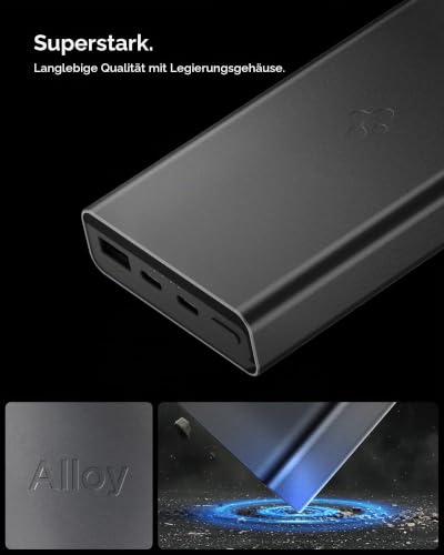 Spigen Essential Powerbank 20000mAh 30W, Externe Handyakkus, Schwarz – Ansicht 4