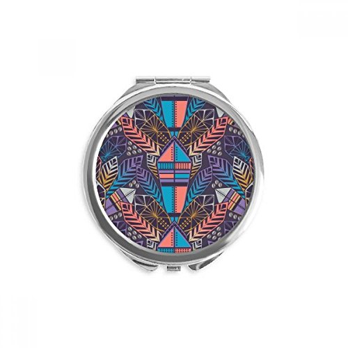 Miroir rond de poche à motif coloré - Matériel compact pour sac à main féminin