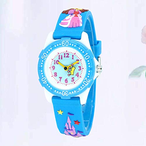 1Pc Kids Lovely Watch Criativo Cartoon Castle Princess Pattern Relógio de pulso para crianças Relógi