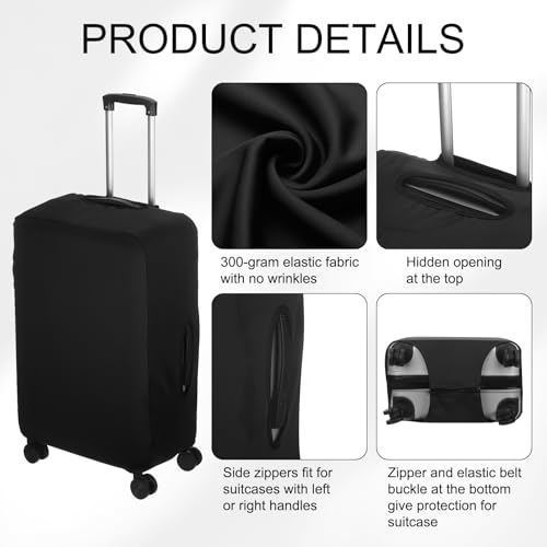 uxcell Travel Luggage Cover, Washable Suitcase Covers for Luggage Anti-scratch Suitcase Protector Elastic Baggage Protective, Fits 22-25 Inch Suit Case, Black by uxcell - Used condition - Image 3