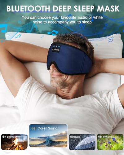 Image of LC-dolida Sleep Headphones, Sleep Mask Bluetooth Wireless Music Eye Mask, Sleeping Headphones for Side Sleepers Sleep Mask with Bluetooth Headphones Ultra-Thin Stereo Speakers Perfect for Sleeping