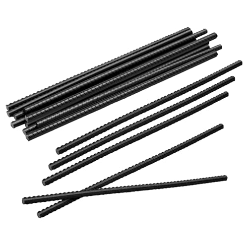 MANCHAP Steel Rebar Stakes 15 Pieces 40cm Black Garden Rebar Rod 1cm Thickness for Fence Garden Courtyard