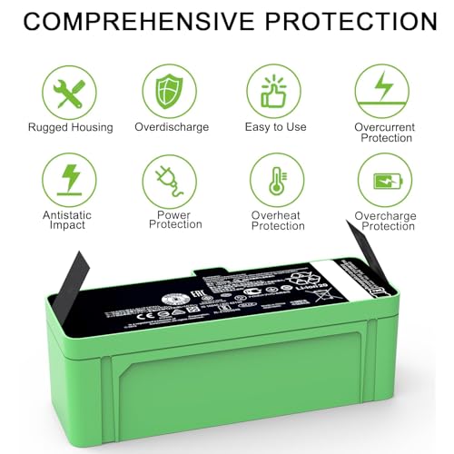 Image of Upgraded 5200mAh 74.88Wh Replacement Battery 1800LI 4376392 for iRobot Roomba 500 /600 /700 /800 /900 Series Compatible with Roomba 895 890 877 695 690 680 677 675 670 665 640 960 965 970 860 805