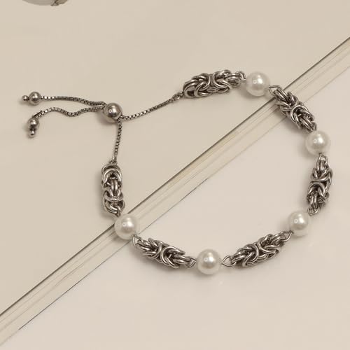 LeCalla Italian 925 Sterling Silver Byzantine Bracelets for Women | Handmade Classic Byzantine Link Chain Bracelet Jewelry Gift for Her Mom Wife4