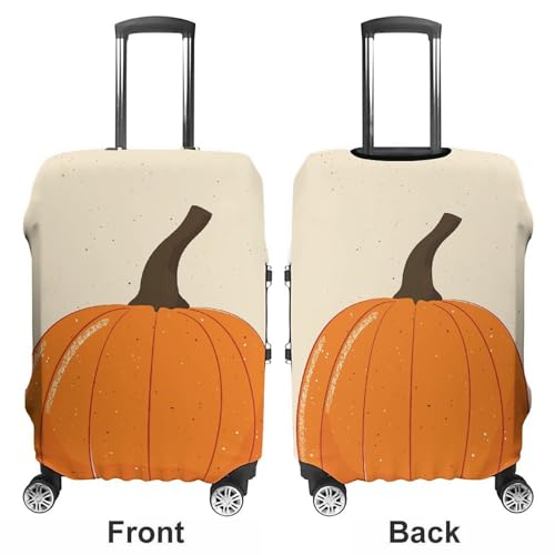 Orange Pumpkin Image Luggage Cover, Washable Elastic Suitcase Cover Protector Fit 18-32 Inch Luggage3