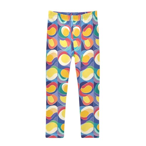 Seamless Tiles Portuguese Spanish Italian Kids Girl's Cotton Pants Comfortable High Waisted Athleisure Pants Gym