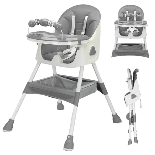 UBRAVOO 3-in-1 Babyhochstuhl, Kinderstuhl Klappbar Baby Hochstuhl ab 6 Monate, Umwandelbarer Ess-...