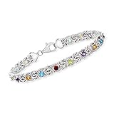 Ross-Simons 4.10 ct. t.w. Multi-Gemstone Byzantine Bracelet in Sterling Silver. 8 inches