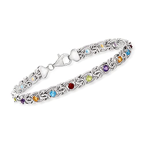 Ross-Simons Gemstone Byzantine Bracelet in Sterling Silver